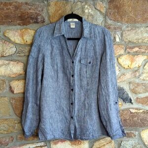 Ecologie 100% Linen Blue Button-down Shirt